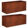 vidaXL Cache-pot de jardin 2 pc Rouill&eacute; 80 x 40 x 40 cm Acier patin&eacute;
