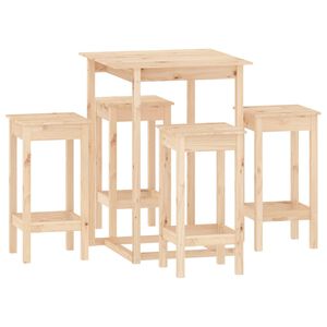 vidaXL Ensemble de bar 5 pcs Bois de pin massif