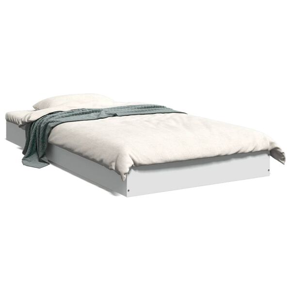 vidaXL Cadre de lit sans matelas blanc 90x190 cm bois d'ingénierie