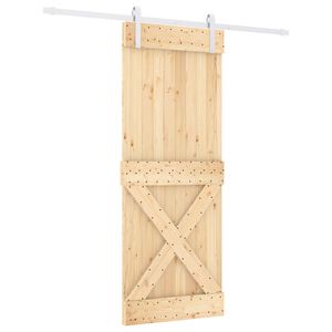 vidaXL Porte coulissante Naturel et Blanc 80 x 210 cm