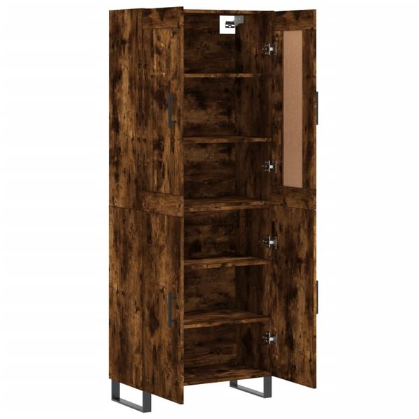 vidaXL Buffet haut Ch&ecirc;ne fum&eacute; 69,5x34x180 cm Bois d'ing&eacute;nierie