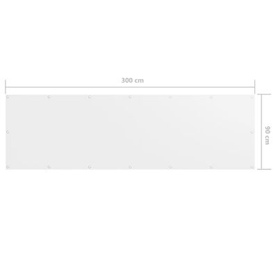 vidaXL Écran de balcon Blanc 90x300 cm Tissu Oxford