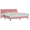 vidaXL Cadre de lit avec t&ecirc;te de lit Rose 180 x 200 cm Velours