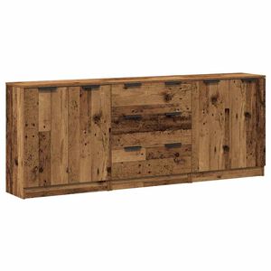 vidaXL Buffets 3 pcs vieux bois 60x30x70 cm bois d'ing&eacute;nierie