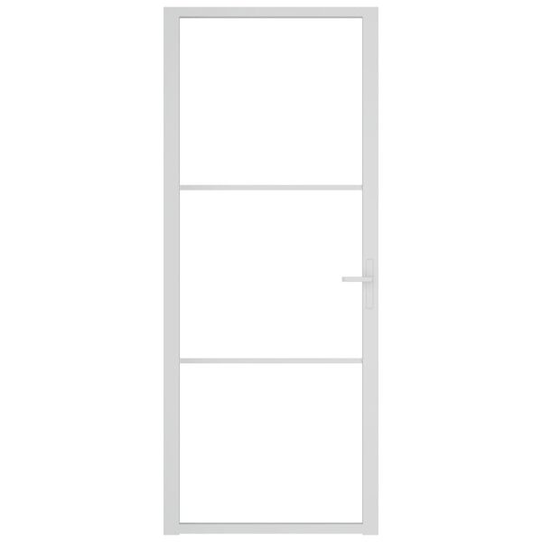 vidaXL Porte int&eacute;rieure 83x201,5 cm Blanc Verre ESG et aluminium