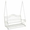 vidaXL Banc Balan&ccedil;oire Acier 115 x 61 x 63 cm Blanc antique
