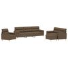 vidaXL Ensemble de canap&eacute;s 3pcs coussins d&eacute;coratifs et coussins Marron