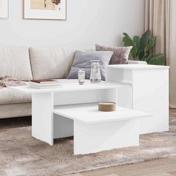 vidaXL Table console Blanc 91,5 x 35 x 38,5 cm Bois d'ing&eacute;nierie