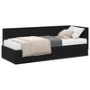 vidaXL Cadre de lit d'angle avec matelas 2 pcs Noir Velours