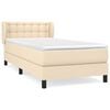 vidaXL Sommier &agrave; lattes de lit avec matelas Cr&egrave;me 90x200 cm Tissu