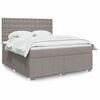 vidaXL Sommier &agrave; lattes de lit avec matelas Taupe 180x200 cm Tissu