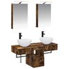 vidaXL Ensemble d'armoire de salle de bain 5 pcs Ch&ecirc;ne fum&eacute;