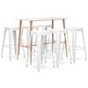 vidaXL Ensemble de bar 7 pcs Blanc