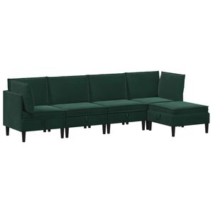 vidaXL Ensemble de meubles pour le salon 5 pcs Vert fonc&eacute; Velours