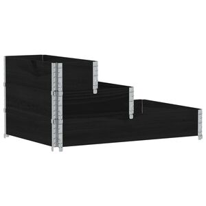 vidaXL Lit sur&eacute;lev&eacute; &agrave; 3 niveaux noir 120x80 cm bois de pin massif