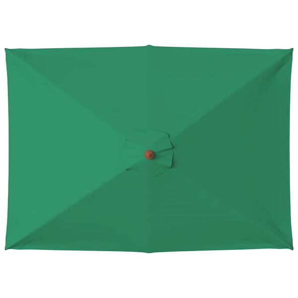 vidaXL Parasol d'ext&eacute;rieur avec m&acirc;t en bois 150x200 cm vert