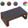 vidaXL Table basse avec LED infini ch&ecirc;ne marron 90x53x30 cm