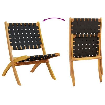 vidaXL Chaises de jardin pliantes lot de 2 bois d'acacia solide tissu