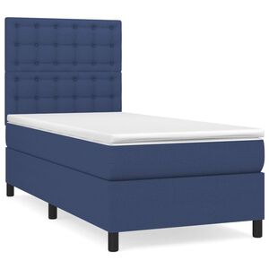 vidaXL Sommier &agrave; lattes de lit avec matelas Bleu 80x200 cm Tissu