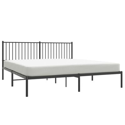 vidaXL Cadre de lit métal sans matelas et tête de lit noir 180x200 cm