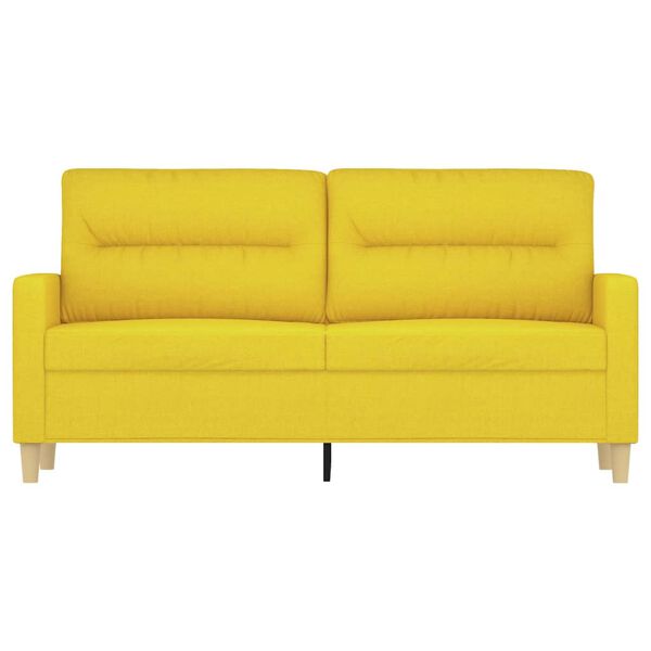 vidaXL Canap&eacute; &agrave; 2 places Jaune clair 140 cm Tissu