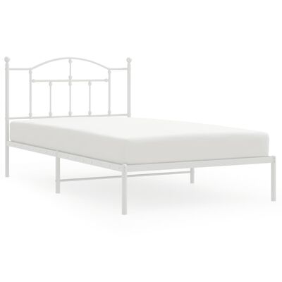 vidaXL Cadre de lit métal sans matelas et tête de lit blanc 100x200 cm