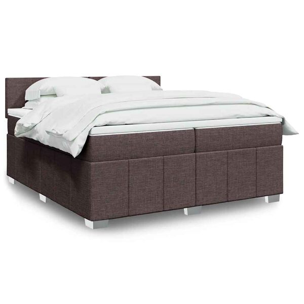 vidaXL Sommier &agrave; lattes de lit avec matelas Marron fonc&eacute; 200x200 cm