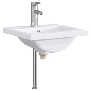 vidaXL Lavabo de salle de bain avec robinet et &eacute;vacuation Chrome