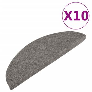vidaXL Tapis d'escalier auto-adhésifs 10 pcs gris 56x17x3 cm