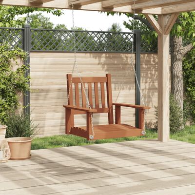 vidaXL Chaise balançoire de jardin chaînes en métal bois massif sapin