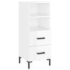 vidaXL Buffet haut Blanc brillant 34,5x34x180 cm Bois d'ing&eacute;nierie