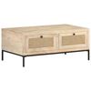 vidaXL Table basse 90x50x37 cm Bois de manguier et canne naturelle