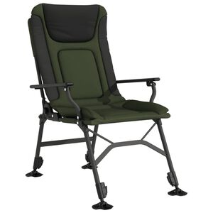vidaXL Chaise de p&ecirc;che avec accoudoir pliable vert