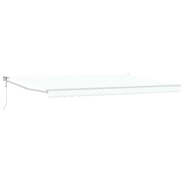 vidaXL Auvent R&eacute;tractable Blanc 500 &times; 300 cm Tissu et M&eacute;tal