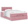 vidaXL Lit ottoman avec matelas rose 120x190 cm velours