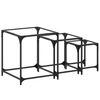 vidaXL Tables basses gigognes 3 pcs dessus en verre transparent acier