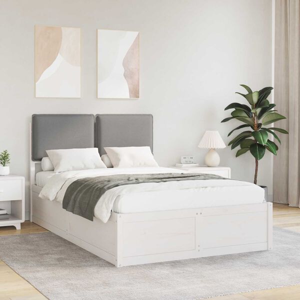 vidaXL Cadre de lit avec t&ecirc;te de lit rembourr&eacute;e Gris clair