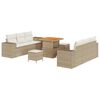 vidaXL Ensemble de canap&eacute; de jardin Beige et cr&egrave;me Poly Rattan