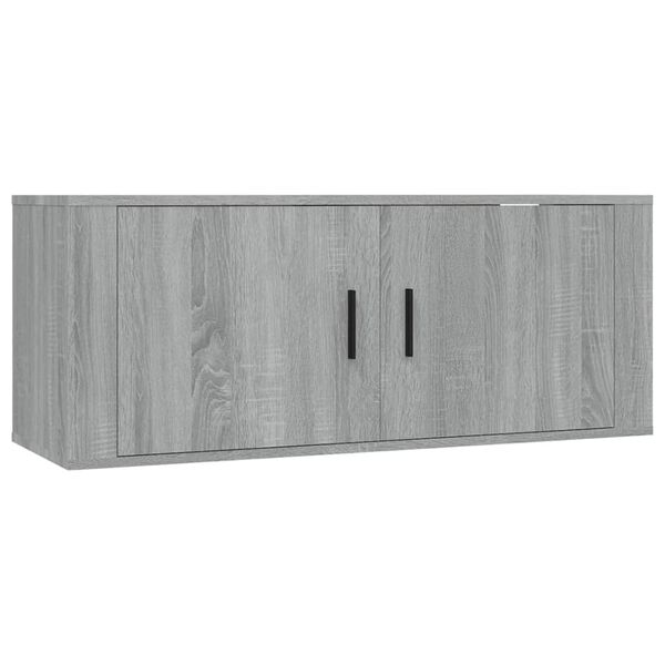 vidaXL Ensemble de meubles TV 2 pcs Sonoma gris Bois d'ing&eacute;nierie