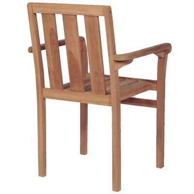 vidaXL Chaises de jardin empilables lot de 2 Bois de teck solide