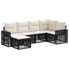 vidaXL Ensemble de canap&eacute; de jardin 6 pcs Noir et blanc cr&egrave;me