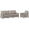 vidaXL Ensemble de Canap&eacute;s 2 pcs Gris clair Tissu en su&egrave;de synth&eacute;tique