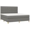 vidaXL Sommier &agrave; lattes de lit avec matelas Gris fonc&eacute; 180x200cm Tissu