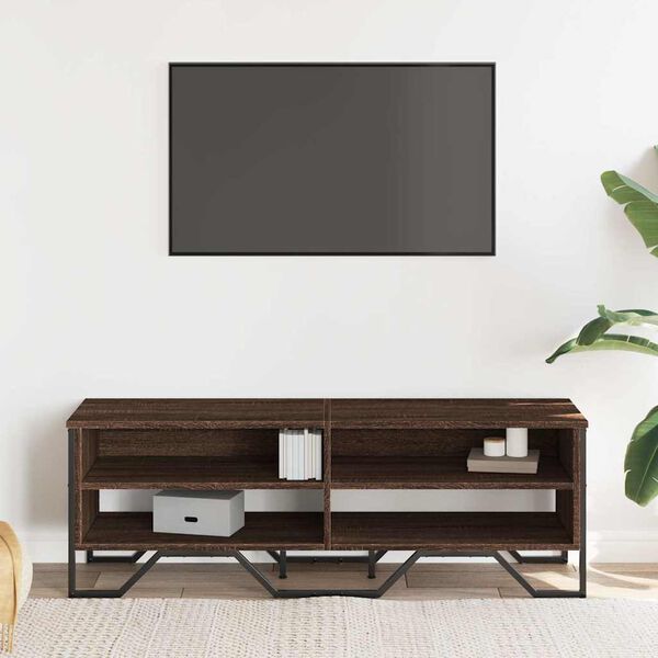 vidaXL Meuble TV ch&ecirc;ne marron 122x34x41 cm bois d'ing&eacute;nierie