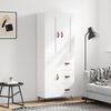 vidaXL Buffet haut Blanc 69,5x34x180 cm Bois d'ing&eacute;nierie