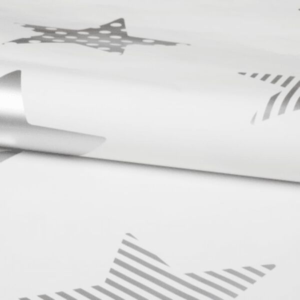 Noordwand Papier peint Kids @ Home Superstar Argent&eacute; et blanc