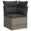 vidaXL Salon de jardin avec coussins 14 pcs gris r&eacute;sine tress&eacute;e