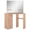 vidaXL Coiffeuse d'angle avec LED Ch&ecirc;ne 111x54x141,5 cm