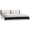 vidaXL Cadre de lit sans matelas noir et blanc similicuir 180x200 cm