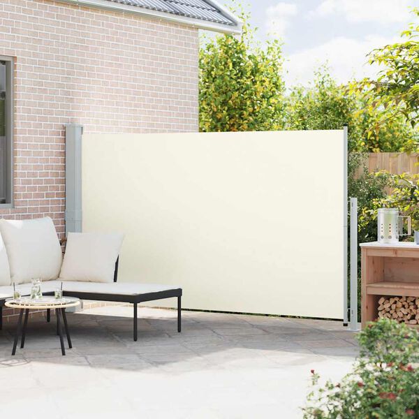 vidaXL Auvent lat&eacute;ral r&eacute;tractable de patio 180x300 cm Cr&egrave;me